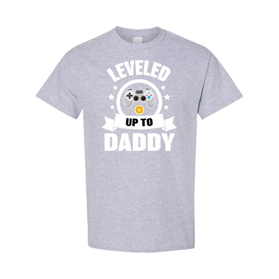 Inktastic Leveled Up to Daddy with Game Controller T-Shirt