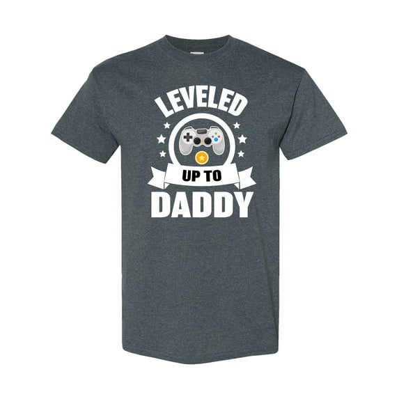 Inktastic Leveled Up to Daddy with Game Controller T-Shirt