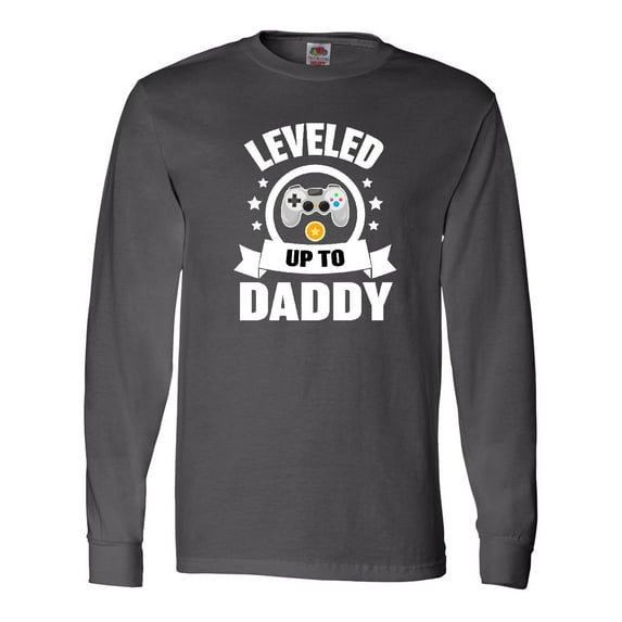 Inktastic Leveled up To Daddy with Game Controller Long Sleeve T-Shirt