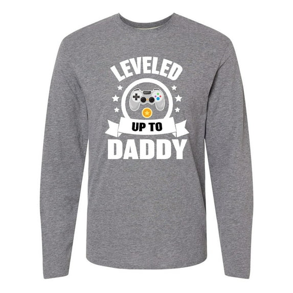 Inktastic Leveled up To Daddy with Game Controller Long Sleeve T-Shirt