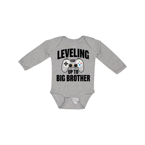 Inktastic Leveling Up to Big Brother Boys Long Sleeve Baby Bodysuit