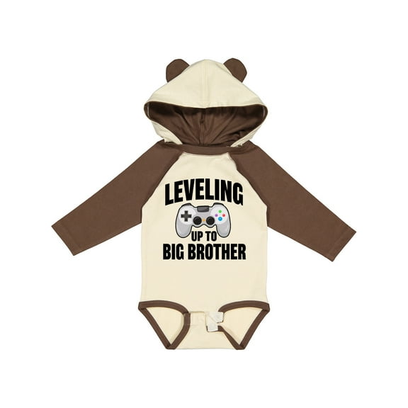 Inktastic Leveling Up to Big Brother Boys Long Sleeve Baby Bodysuit