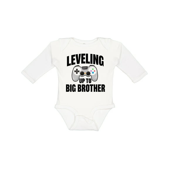 Inktastic Leveling Up to Big Brother Boys Long Sleeve Baby Bodysuit