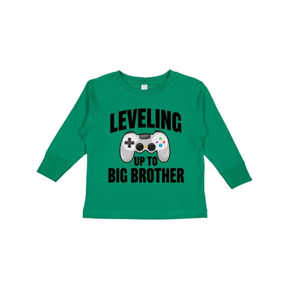 Inktastic Leveling Up to Big Brother Boys Long Sleeve Toddler T-Shirt