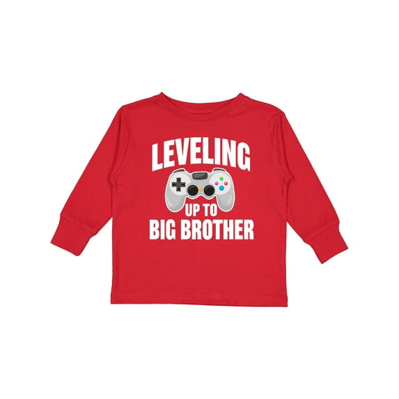 Inktastic Leveling Up to Big Brother Boys Long Sleeve Toddler T-Shirt