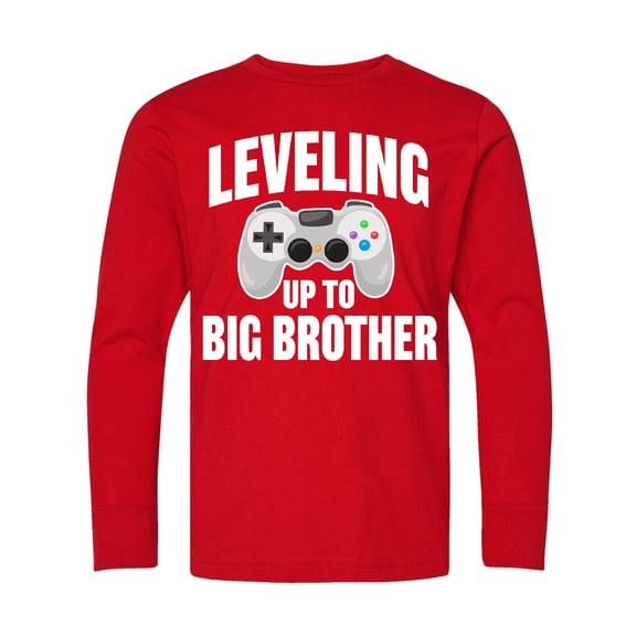 Inktastic Leveling Up to Big Brother Long Sleeve Youth T-Shirt
