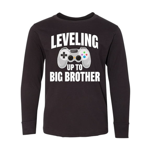 Inktastic Leveling Up to Big Brother Long Sleeve Youth T-Shirt