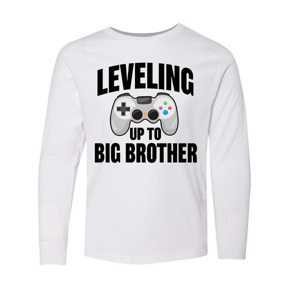 Inktastic Leveling Up to Big Brother Long Sleeve Youth T-Shirt