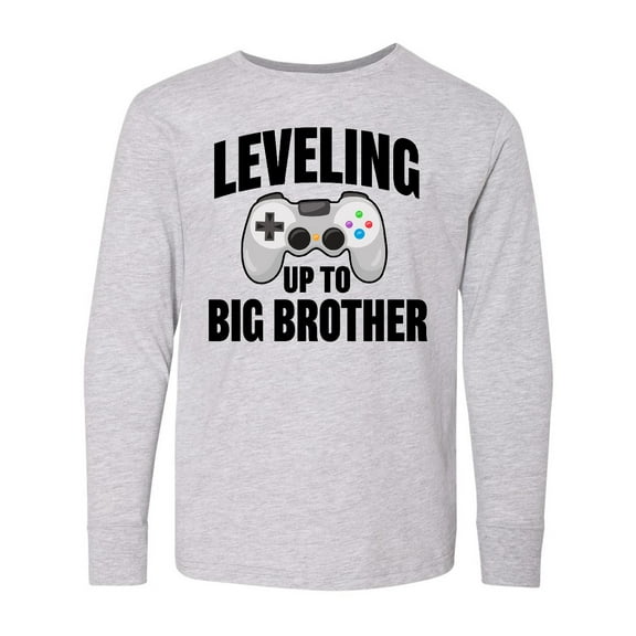 Inktastic Leveling Up to Big Brother Long Sleeve Youth T-Shirt