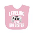 thumbnail image 1 of Inktastic Leveling Up to Big Sister Girls Baby Bib, 1 of 4