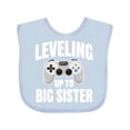 thumbnail image 1 of Inktastic Leveling Up to Big Sister Girls Baby Bib, 1 of 4