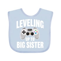 Inktastic Leveling Up to Big Sister Girls Baby Bib
