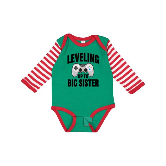 Inktastic Leveling Up to Big Sister Girls Long Sleeve Baby Bodysuit