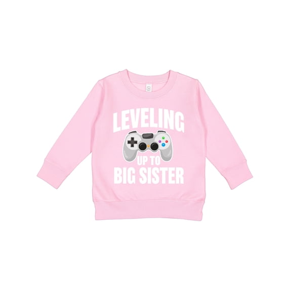 Inktastic Leveling Up to Big Sister Toddler Sweatshirt