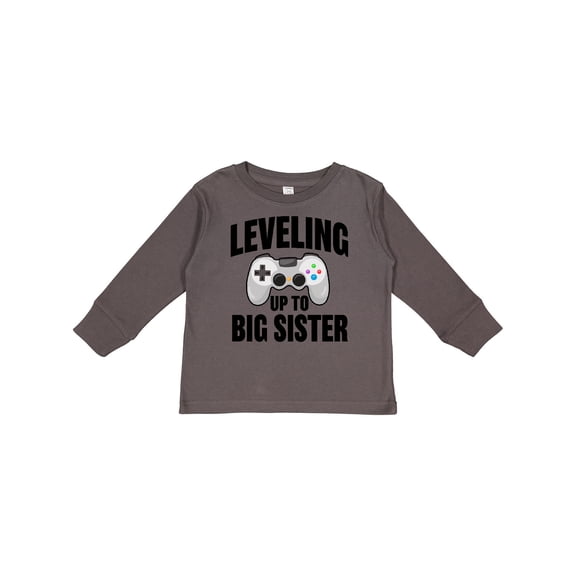Inktastic Leveling up To Big Sister Girls Long Sleeve Toddler T-Shirt