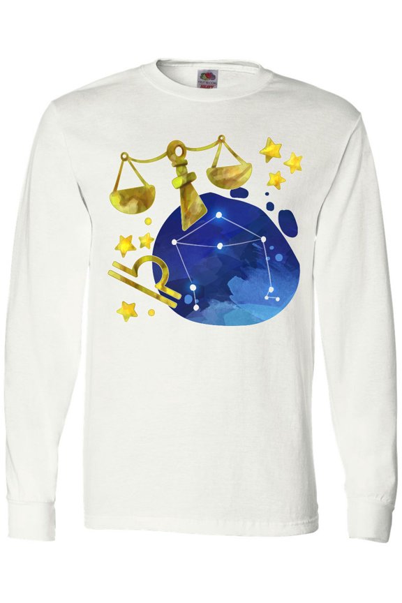 Libra Constellation Zodiac Sign Illustration Long Sleeve T-Shirt
