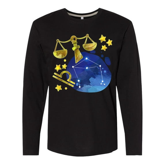 Inktastic Libra Constellation Zodiac Sign Illustration Long Sleeve T-Shirt