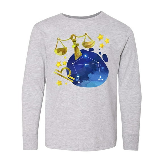 Inktastic Libra Constellation Zodiac Sign Illustration Long Sleeve Youth T-Shirt