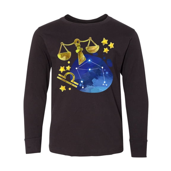 Inktastic Libra Constellation Zodiac Sign Illustration Long Sleeve Youth T-Shirt