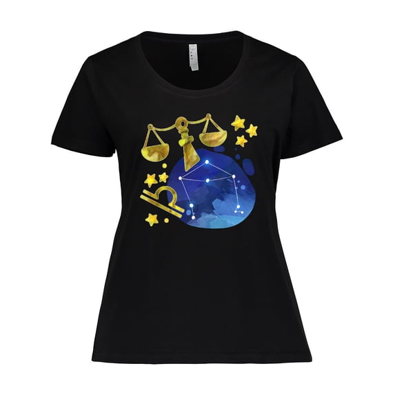 Inktastic Libra Constellation Zodiac Sign Illustration Women's Plus Size T-Shirt