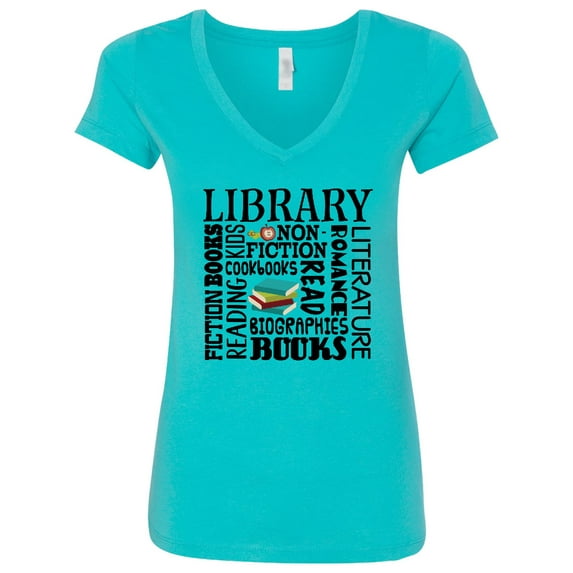 Inktastic Library Books Reading Librarian Women's V-Neck T-Shirt