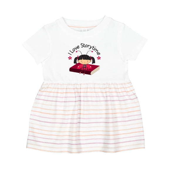 Inktastic Library I Love Storytime Reading Girls Baby Dress
