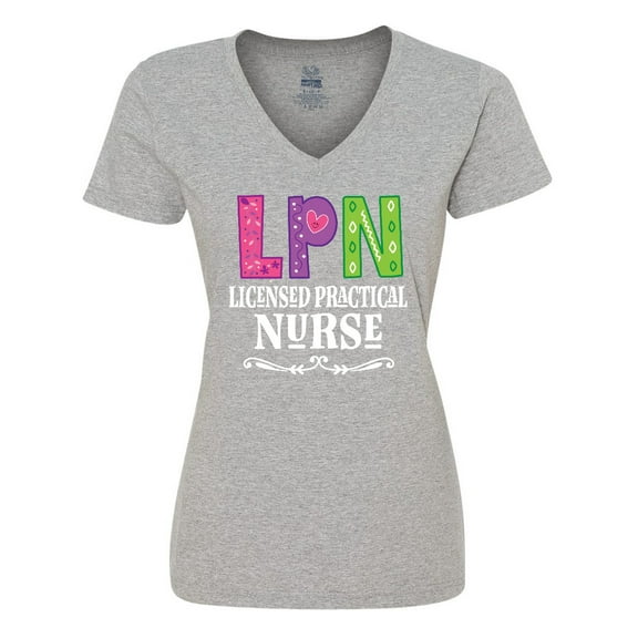 Inktastic Licensed Practical Nurse LPN Women's V-Neck T-Shirt
