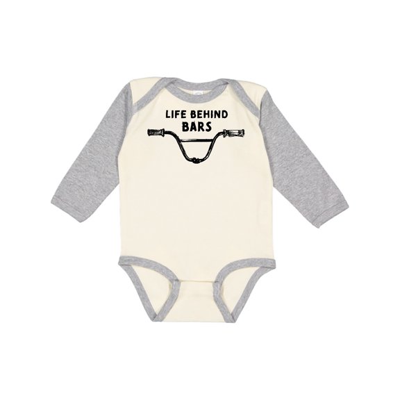 Inktastic Life Behind Bars BMX Boys or Girls Long Sleeve Baby Bodysuit