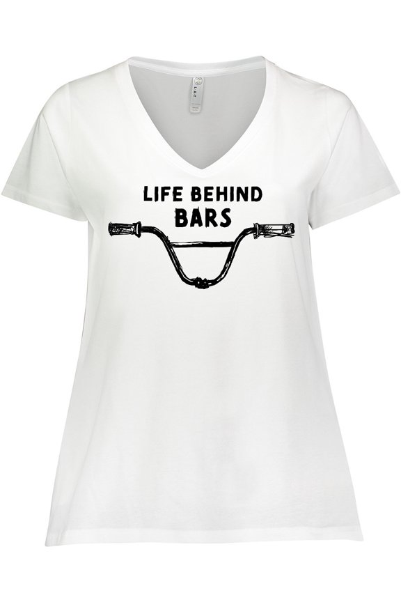 Life Behind Bars BMX Women's Plus Size V-Neck T-Shirt