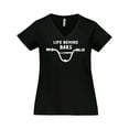 thumbnail image 1 of Inktastic Life Behind Bars BMX Women's Plus Size V-Neck T-Shirt, 1 of 5