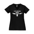 thumbnail image 1 of Inktastic Life Behind Bars Mountain Bike Women's Plus Size V-Neck T-Shirt, 1 of 5
