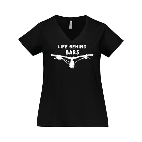 Inktastic Life Behind Bars Mountain Bike Women's Plus Size V-Neck T-Shirt