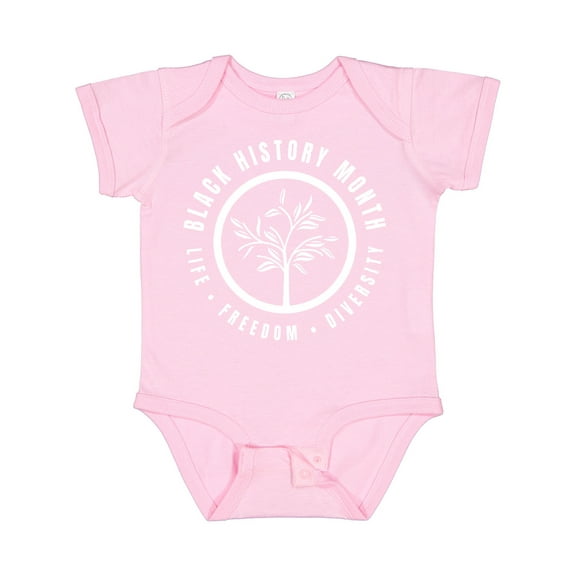 Inktastic Life Freedom Diversity Black History Month Badge with Tree Boys or Girls Baby Bodysuit