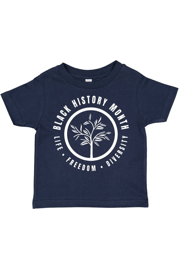 Life Freedom Diversity Black History Month Badge with Tree Boys or Girls Toddler T-Shirt