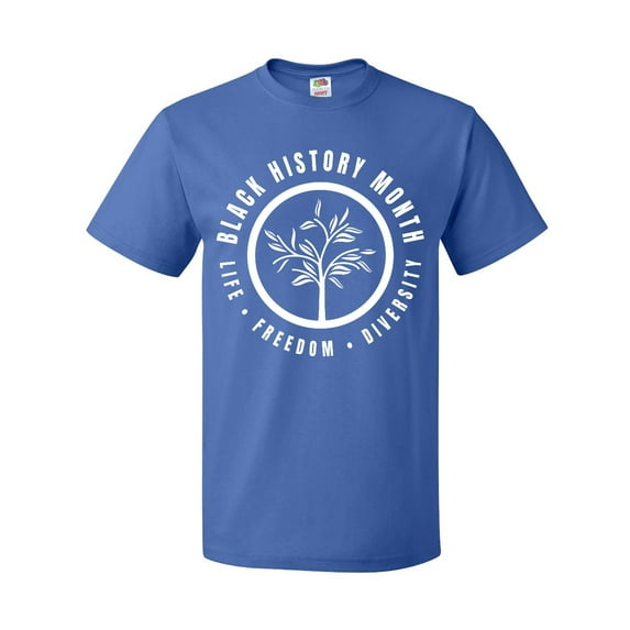 Inktastic Life Freedom Diversity Black History Month Badge with Tree T-Shirt