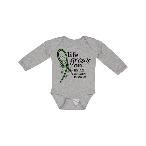 Inktastic Life Grows On- be an Organ Donor Boys or Girls Long Sleeve Baby Bodysuit