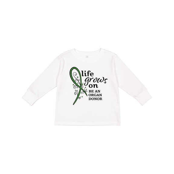 Inktastic Life Grows On- be an Organ Donor Boys or Girls Long Sleeve Toddler T-Shirt