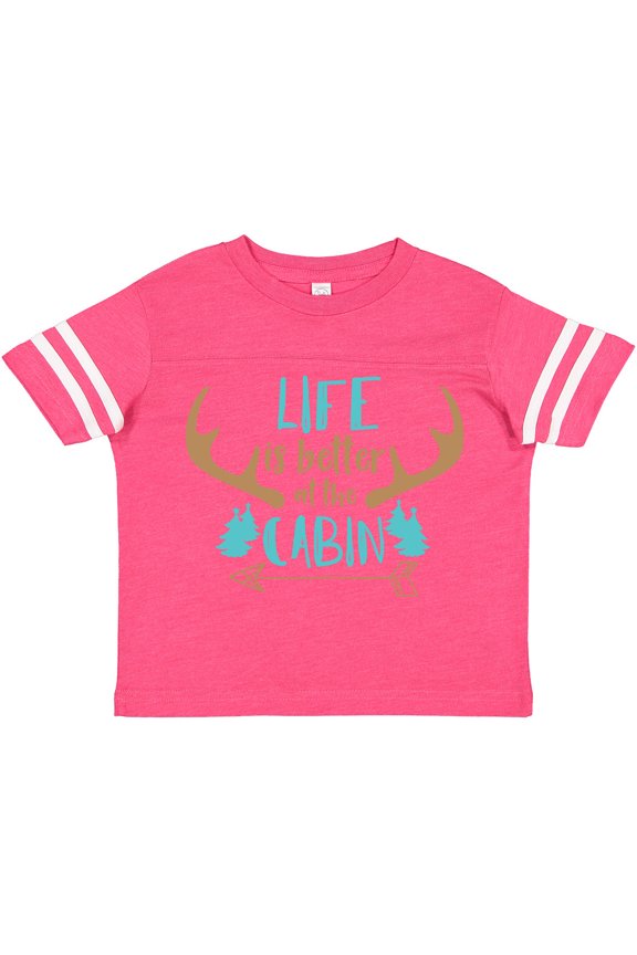 Life Is Better At The Cabin, Deer Antlers, Camping Boys or Girls Toddler T-Shirt