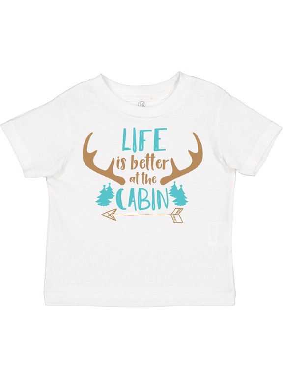 Life Is Better At The Cabin, Deer Antlers, Camping Boys or Girls Toddler T-Shirt