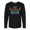 thumbnail image 1 of Inktastic Life Is Better At The Cabin, Deer Antlers, Camping Long Sleeve T-Shirt, 1 of 5
