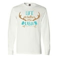 thumbnail image 1 of Inktastic Life Is Better At The Cabin, Deer Antlers, Camping Long Sleeve T-Shirt, 1 of 5
