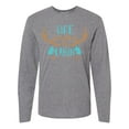 thumbnail image 1 of Inktastic Life Is Better At The Cabin, Deer Antlers, Camping Long Sleeve T-Shirt, 1 of 5