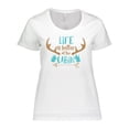 thumbnail image 1 of Inktastic Life Is Better At The Cabin, Deer Antlers, Camping Women's Plus Size T-Shirt, 1 of 5