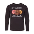 thumbnail image 1 of Inktastic Life Is Better With Donuts Long Sleeve Youth T-Shirt, 1 of 5