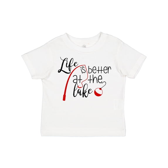 Inktastic Life Is Better at the Lake Fishing Pole with Bobber Boys or Girls Toddler T-Shirt