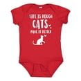 thumbnail image 1 of Inktastic Life Is Rough Cats Boys or Girls Baby Bodysuit, 1 of 5