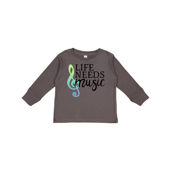 Inktastic Life Needs Music- ocean colors Boys or Girls Long Sleeve Toddler T-Shirt