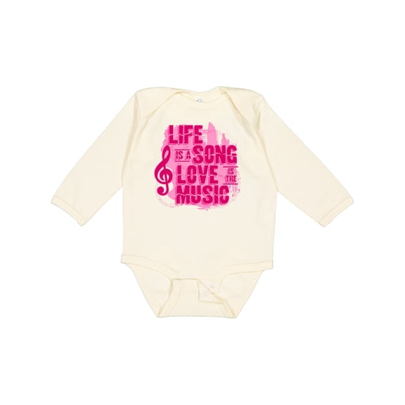 Inktastic Life Song Love Music PNK Girls Long Sleeve Baby Bodysuit