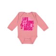 thumbnail image 1 of Inktastic Life Song Love Music PNK Girls Long Sleeve Baby Bodysuit, 1 of 5