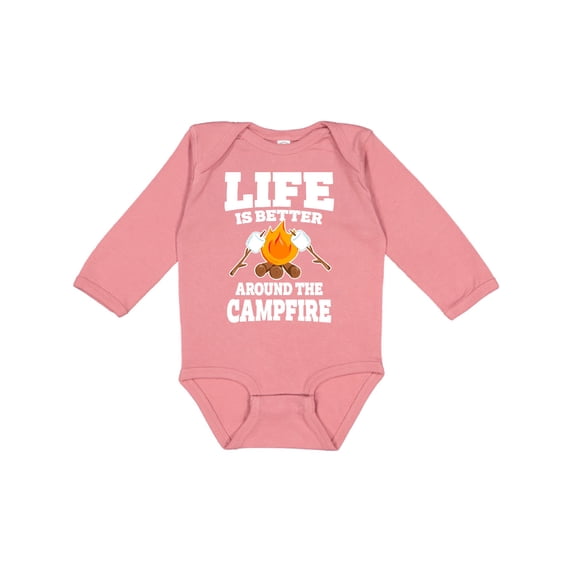 Inktastic Life is Better Around The Campfire Boys or Girls Long Sleeve Baby Bodysuit